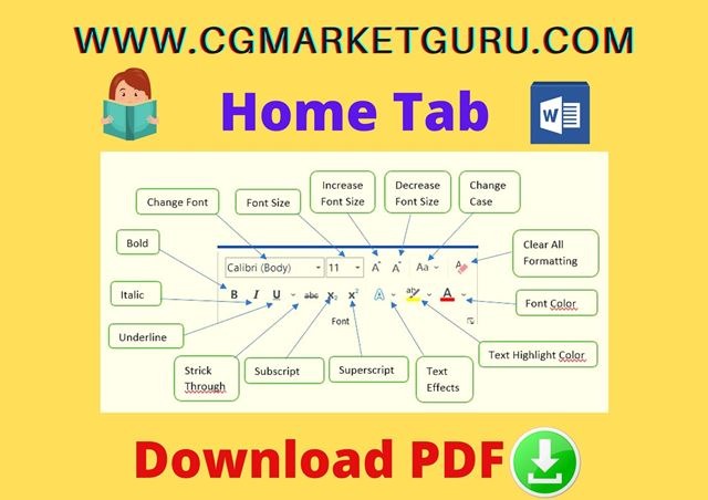 Home Tab in MS Word 