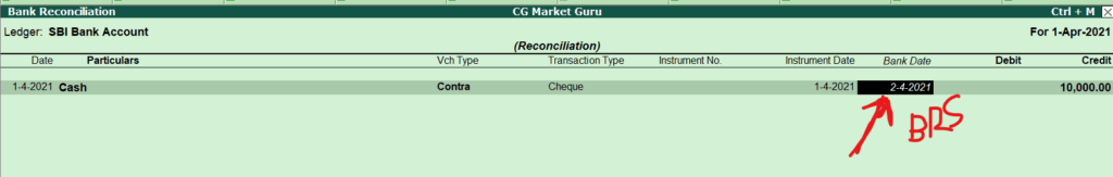  Bank Reconciliation in Tally